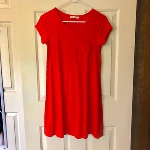 Heart and Hips Red-Orange Dress with Pocket